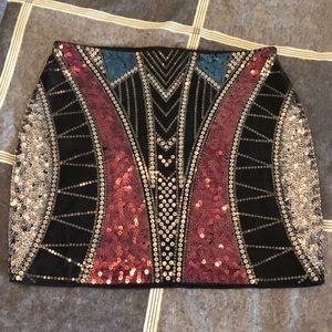 Express sequin skirt